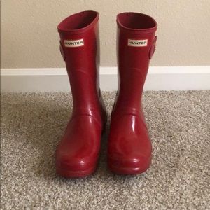 Hunter Short Red Rain Boots
